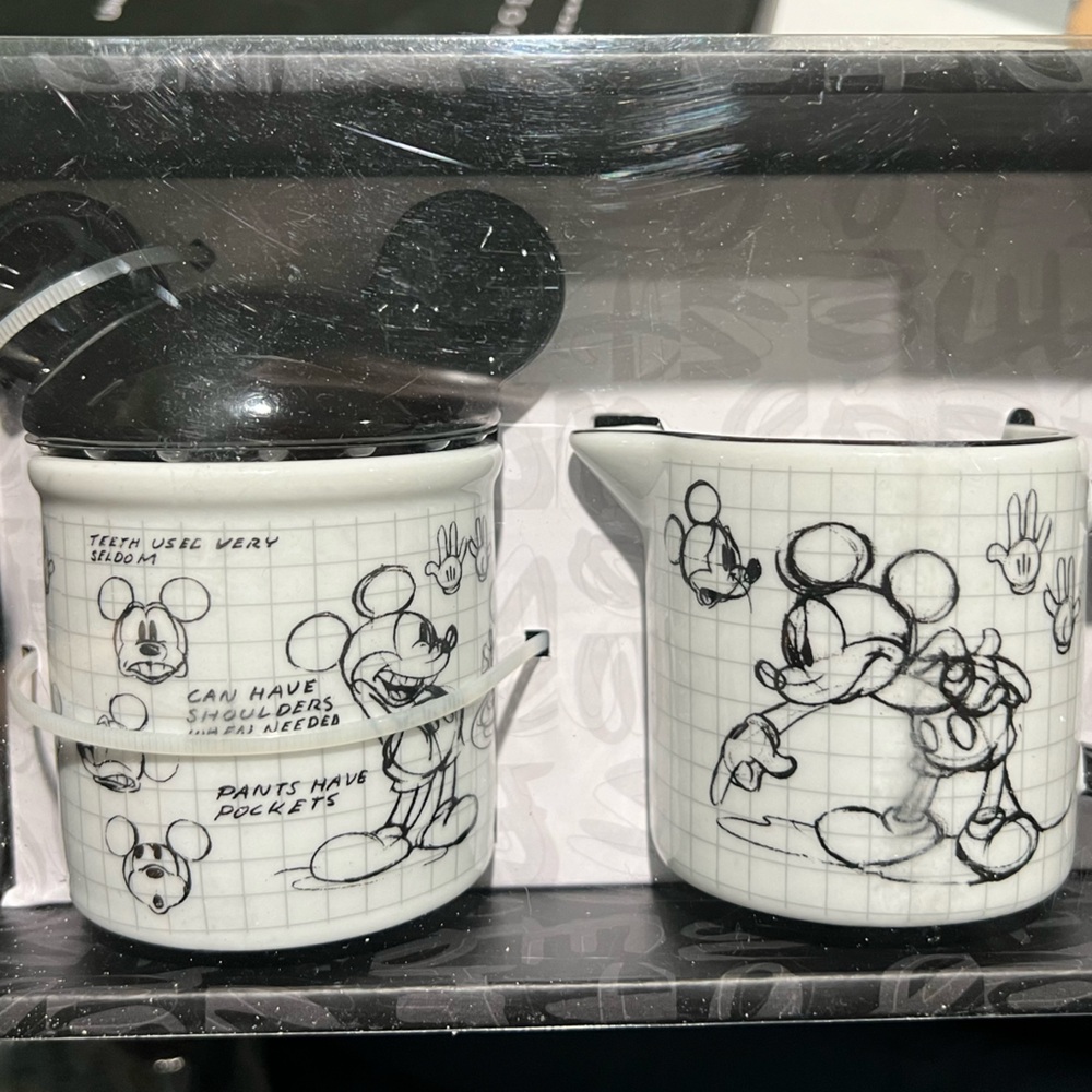 Disney Kitchen | Sugar and Creamer set | Mickey Mouse Sketchbook Design | NEW